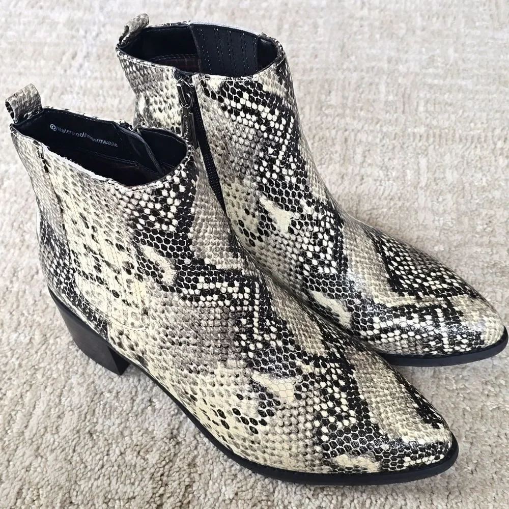 BLONDO | Elvina Snakeskin Waterproof Ankle Boots
